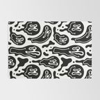 Black and white melted happy face pattern Rug Gallery Image 2