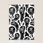Black and white melted happy face pattern Stationery Card Gallery Image 2