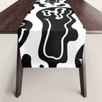 Black and white melted happy face pattern Table Runner Gallery Image 1