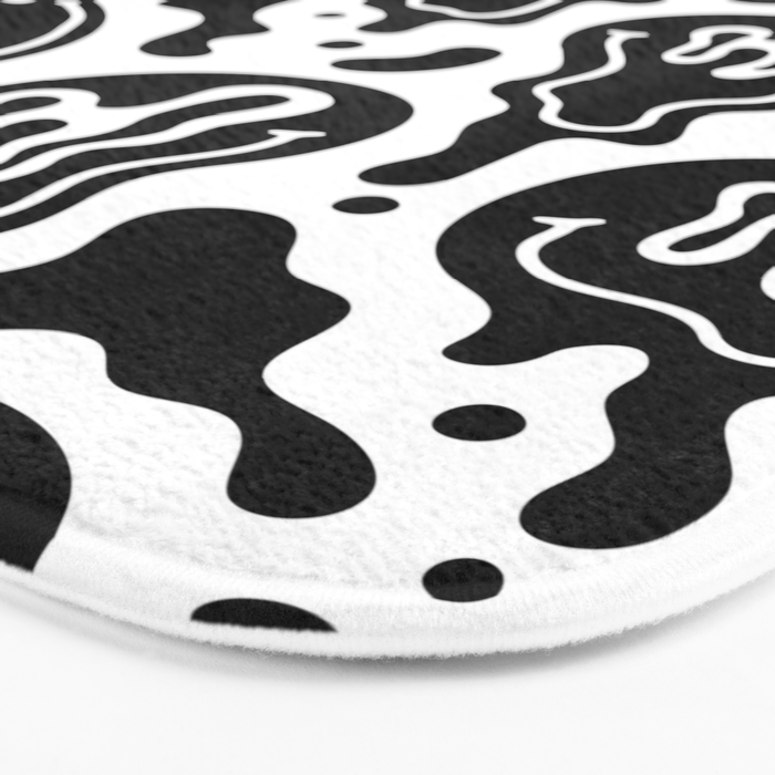 Black and white melted happy face pattern Bath Mat Gallery Image 3