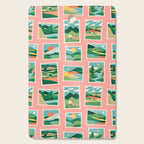 Vintage nature landscape postage stamp sticker pattern Cutting Board Gallery Image 1