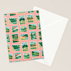 Vintage nature landscape postage stamp sticker pattern Stationery Card Gallery Image 2