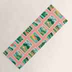 Vintage nature landscape postage stamp sticker pattern Yoga Mat Gallery Image 1