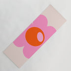 La Fleur | 05 - Abstract Retro Flower Print Pink Orange And Neutral Boho Decor Modern Floral Yoga Mat Gallery Image 1