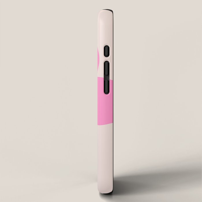 La Fleur | 05 - Abstract Retro Flower Print Pink Orange And Neutral Boho Decor Modern Floral iPhone Case Gallery Image 2