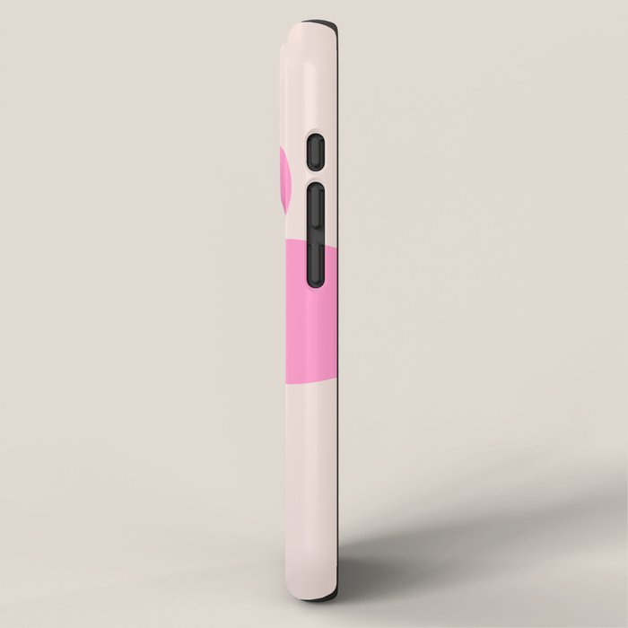 La Fleur | 05 - Abstract Retro Flower Print Pink Orange And Neutral Boho Decor Modern Floral iPhone Case Gallery Image 2