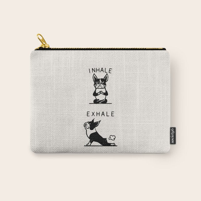 Inhale Exhale Boston Terrier Carry All Pouch Gallery Image 1