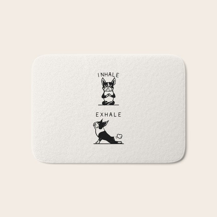 Inhale Exhale Boston Terrier Bath Mat Gallery Image 1