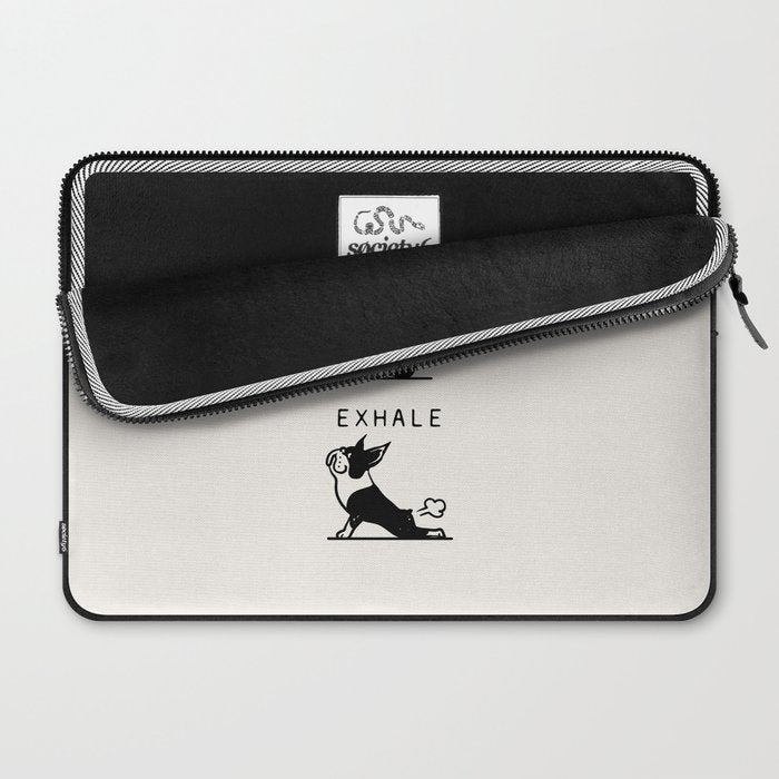 Inhale Exhale Boston Terrier Laptop Sleeve Gallery Image 2