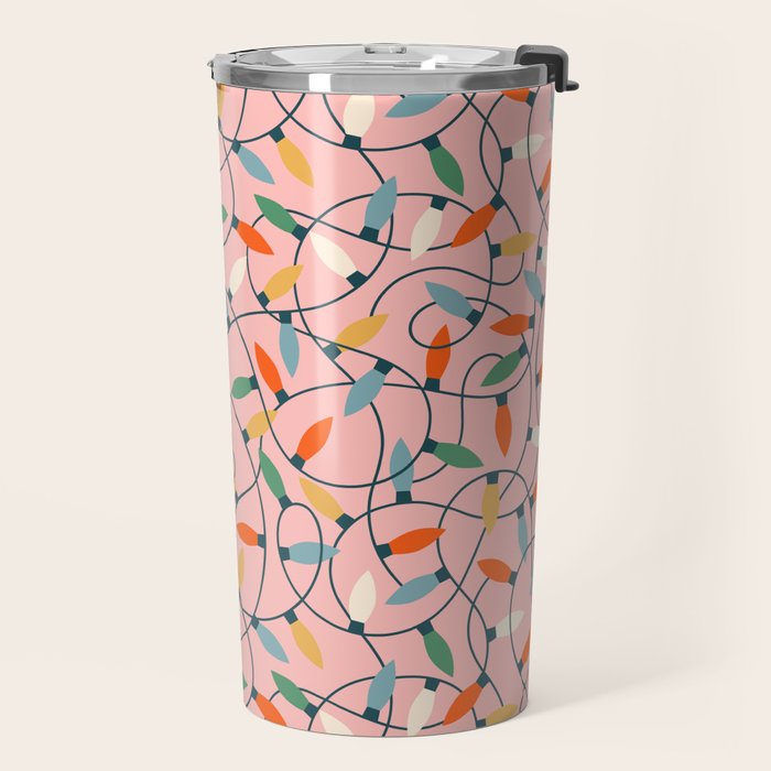 Vintage tangled christmas lights art pattern Travel Mug Gallery Image 2
