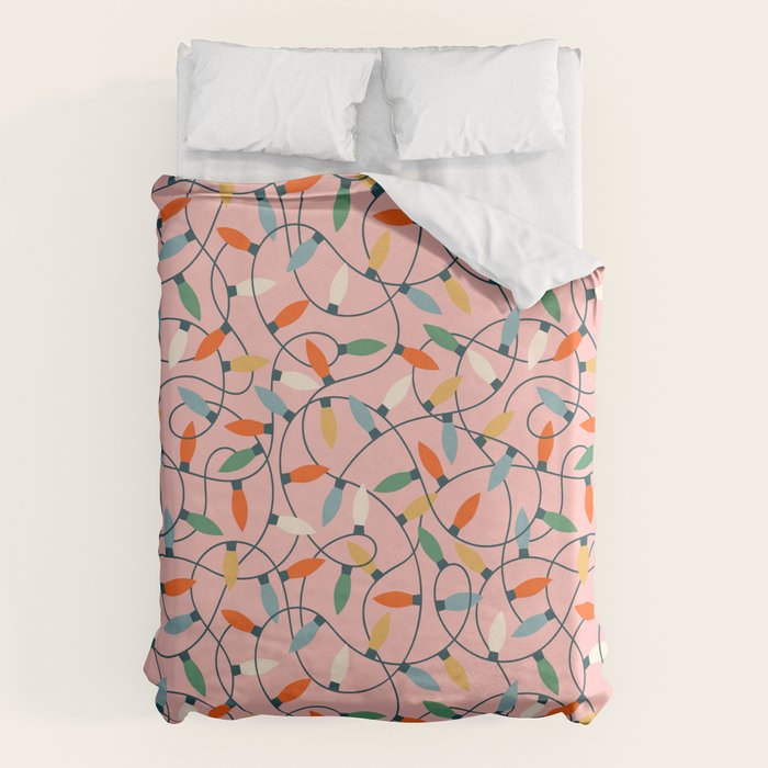 Vintage tangled christmas lights art pattern Duvet Cover Gallery Image 1