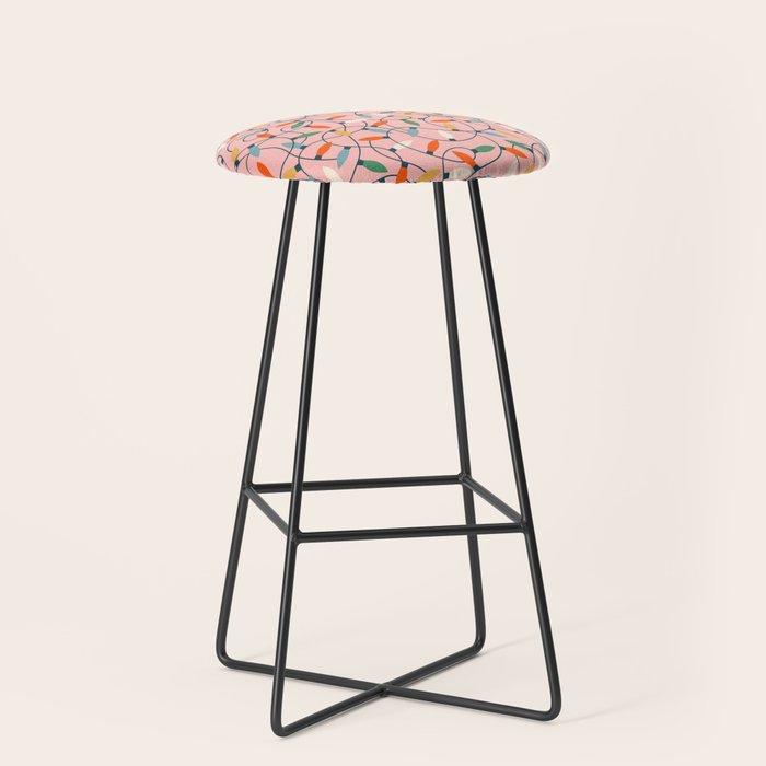 Vintage tangled christmas lights art pattern Stool Gallery Image 1