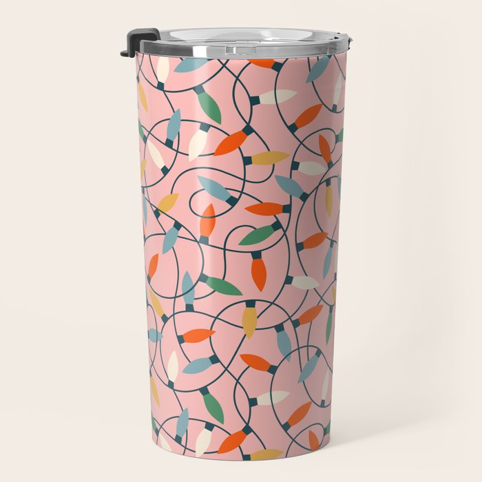 Vintage tangled christmas lights art pattern Travel Mug Gallery Image 3