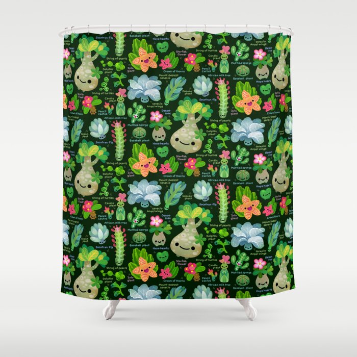 Baby succulent 4 - dark Shower Curtain Gallery Image 1