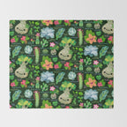 Baby succulent 4 - dark Throw Blanket Gallery Image 2