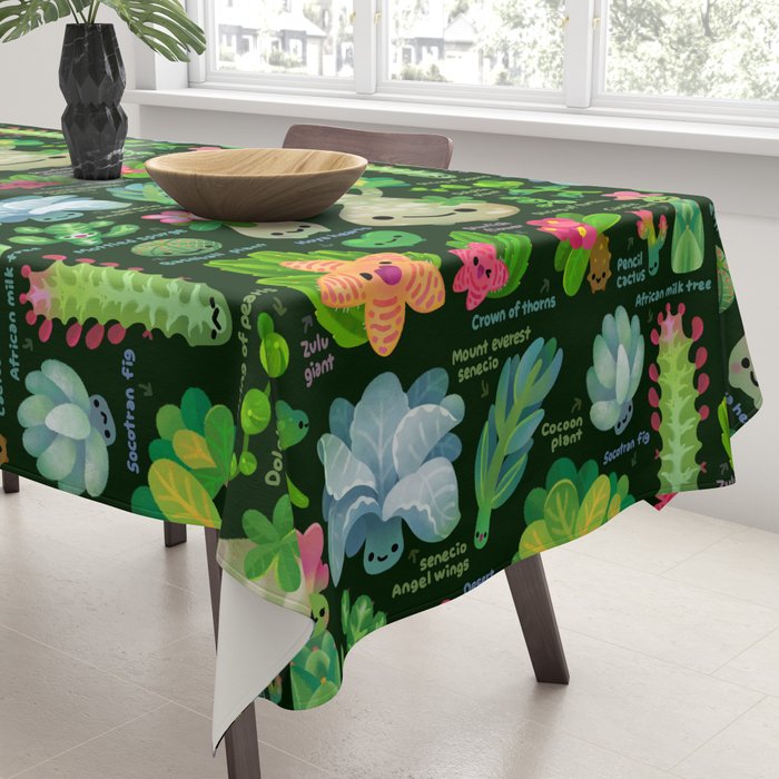Baby succulent 4 - dark Tablecloth Gallery Image 3
