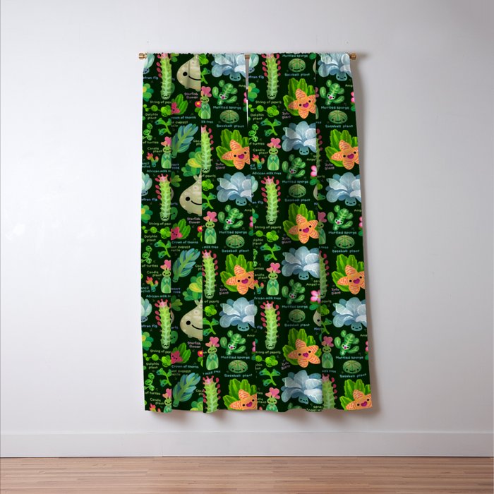 Baby succulent 4 - dark Window Curtain Gallery Image 3