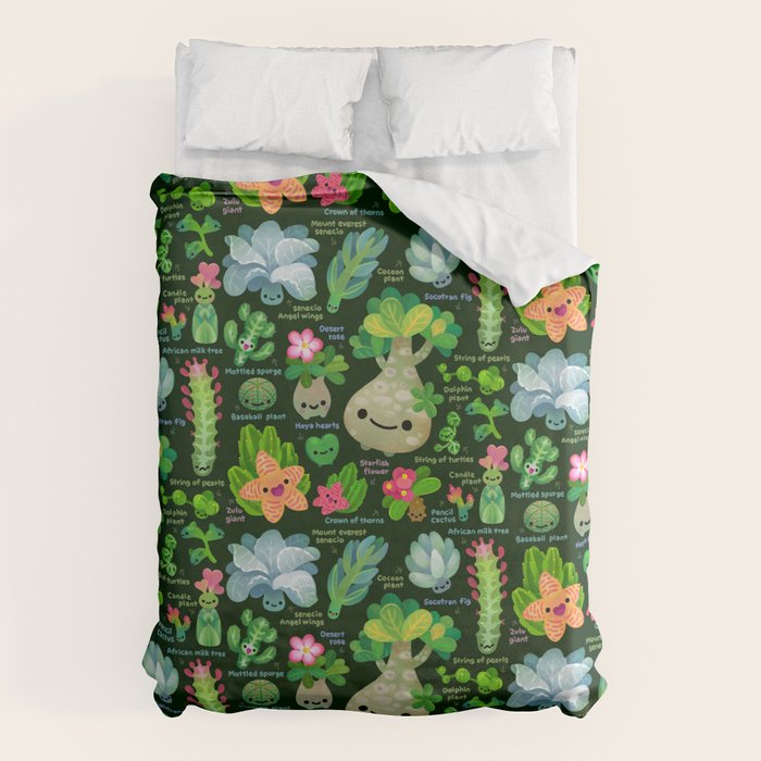 Baby succulent 4 - dark Duvet Cover Gallery Image 1