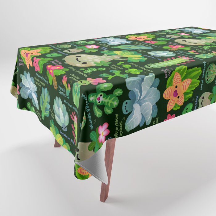 Baby succulent 4 - dark Tablecloth Gallery Image 1