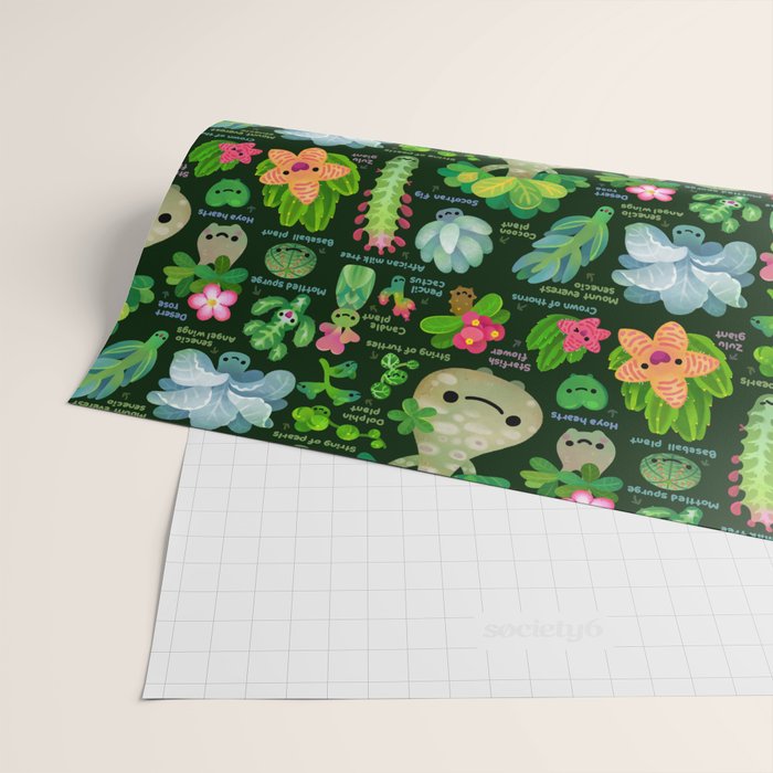 Baby succulent 4 - dark Wrapping Paper Gallery Image 2