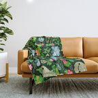 Baby succulent 4 - dark Throw Blanket Gallery Image 1