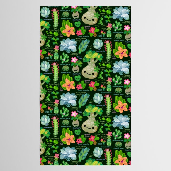 Baby succulent 4 - dark Tablecloth Gallery Image 2