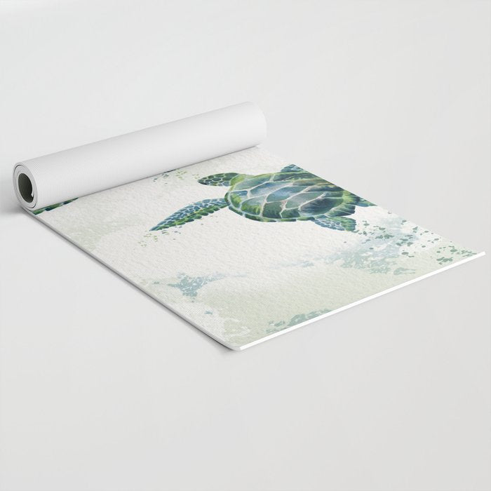 Swimming Together 3 - Sea Turtle  Yoga Mat Gallery Image 2