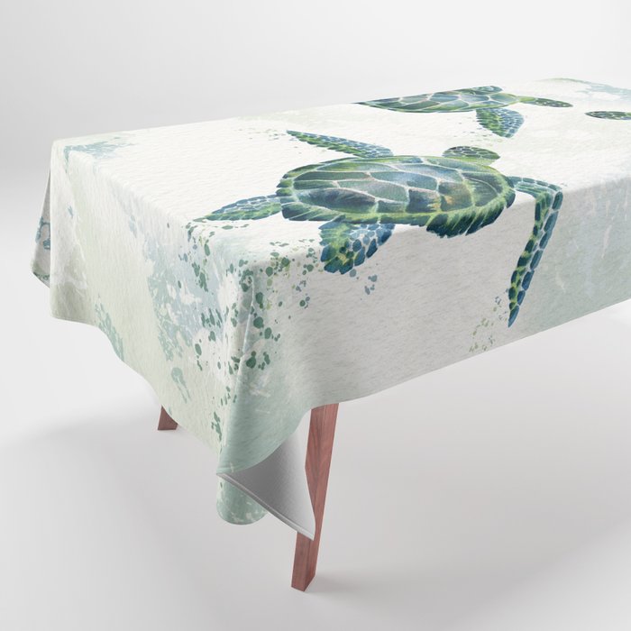 Swimming Together 3 - Sea Turtle  Tablecloth Gallery Image 1