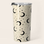 Goodnight Sky - black and cream  Travel Mug Gallery Image 3