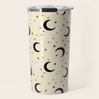 Goodnight Sky - black and cream  Travel Mug Gallery Image 1