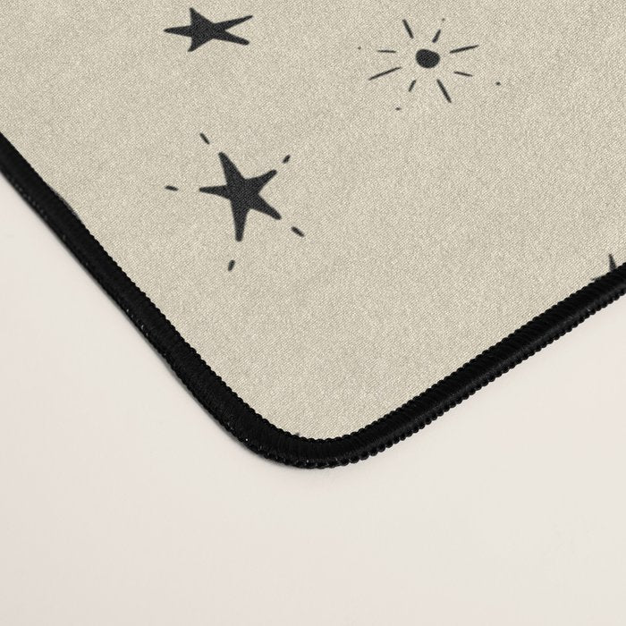 Goodnight Sky - black and cream  Desk Mat Gallery Image 4