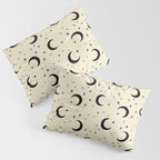 Goodnight Sky - black and cream  Pillow Sham Gallery Image 3