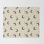 Goodnight Sky - black and cream  Throw Blanket Gallery Image 2