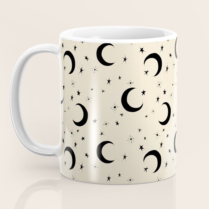 Goodnight Sky - black and cream  Coffee Mug Gallery Image 3