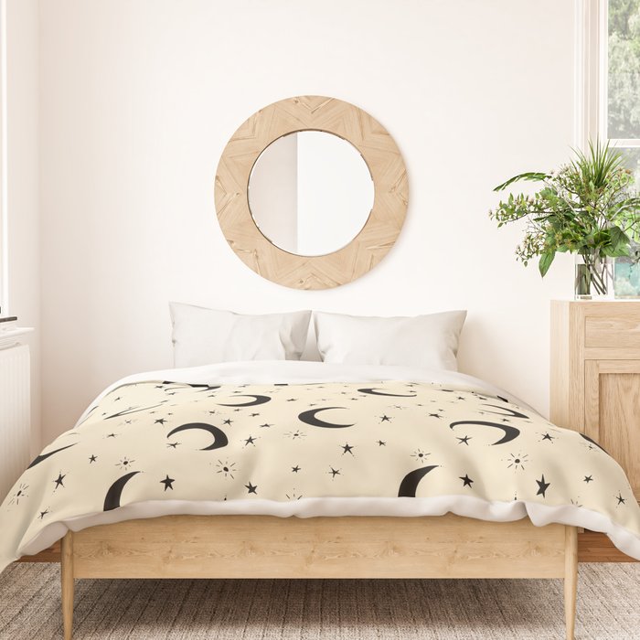 Goodnight Sky - black and cream  Duvet Cover Gallery Image 3