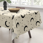 Goodnight Sky - black and cream  Tablecloth Gallery Image 3