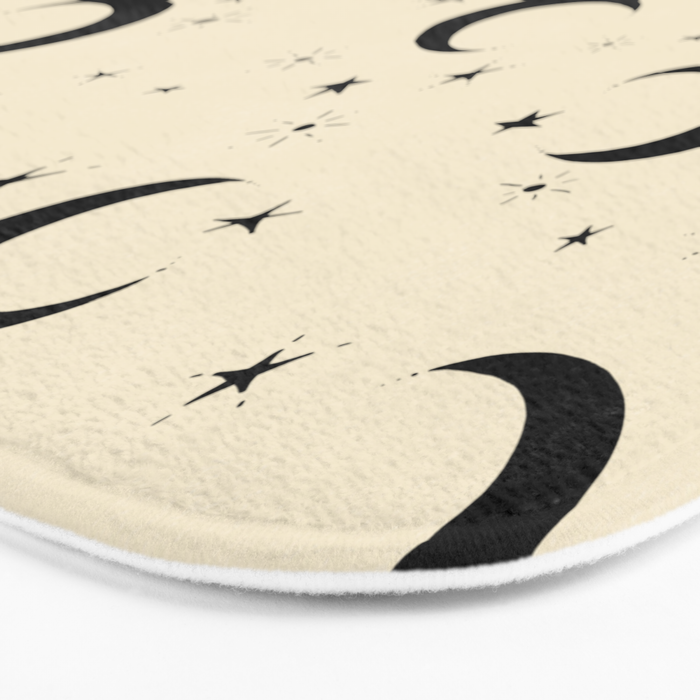 Goodnight Sky - black and cream  Bath Mat Gallery Image 3
