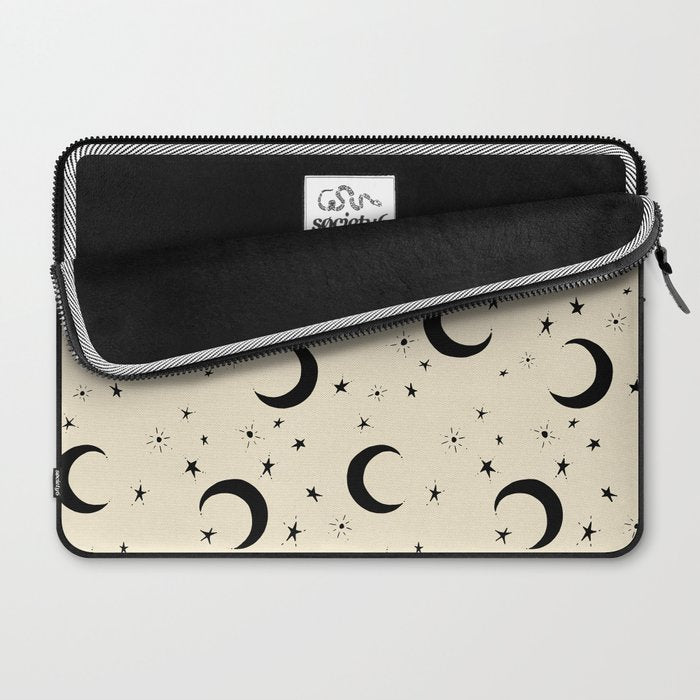 Goodnight Sky - black and cream  Laptop Sleeve Gallery Image 2