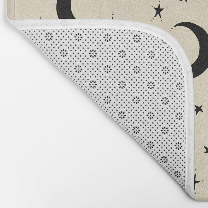 Goodnight Sky - black and cream  Bath Mat Gallery Image 2