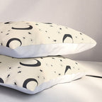 Goodnight Sky - black and cream  Pillow Sham Gallery Image 3