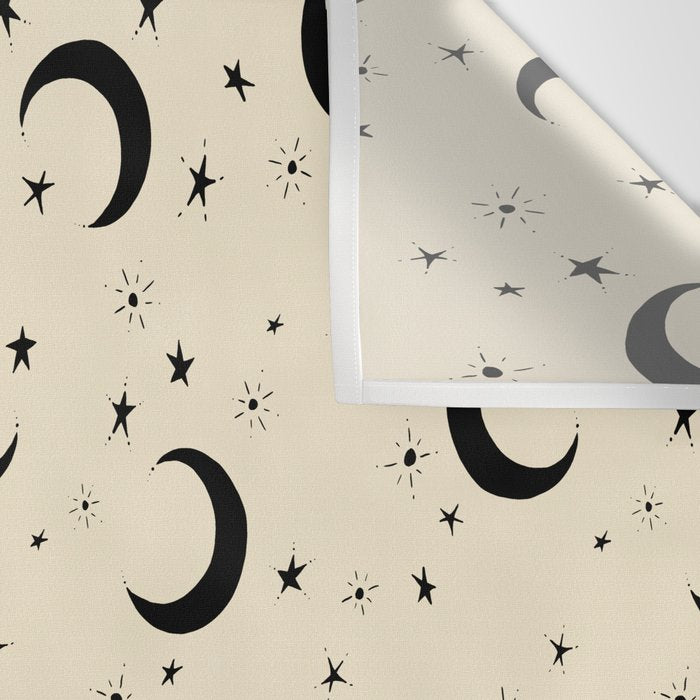 Goodnight Sky - black and cream  Wall Tapestry Gallery Image 3