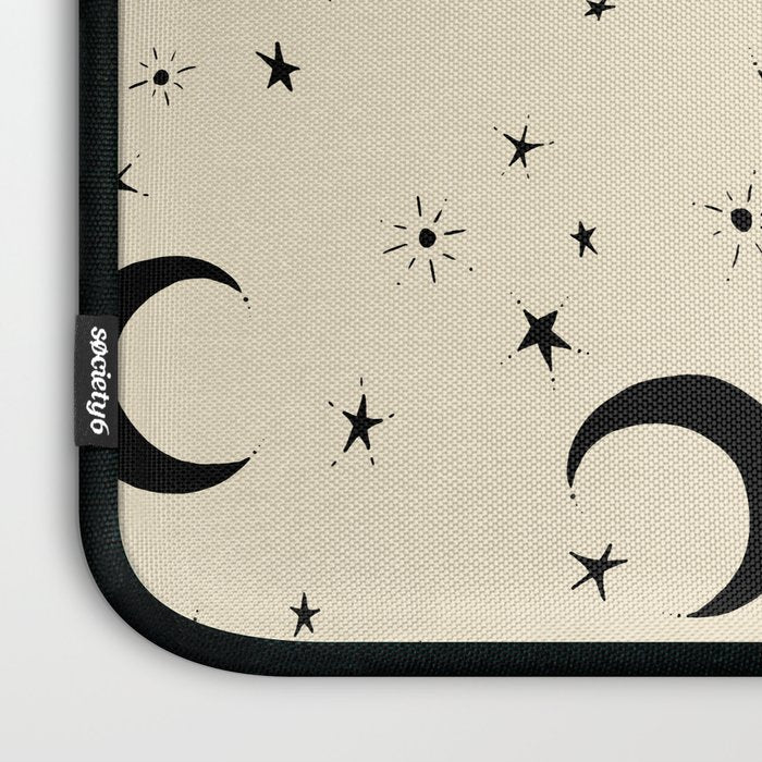 Goodnight Sky - black and cream  Laptop Sleeve Gallery Image 3