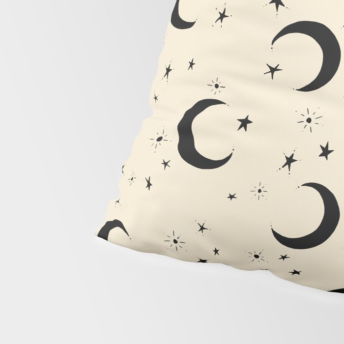 Goodnight Sky - black and cream  Pillow Sham Gallery Image 4