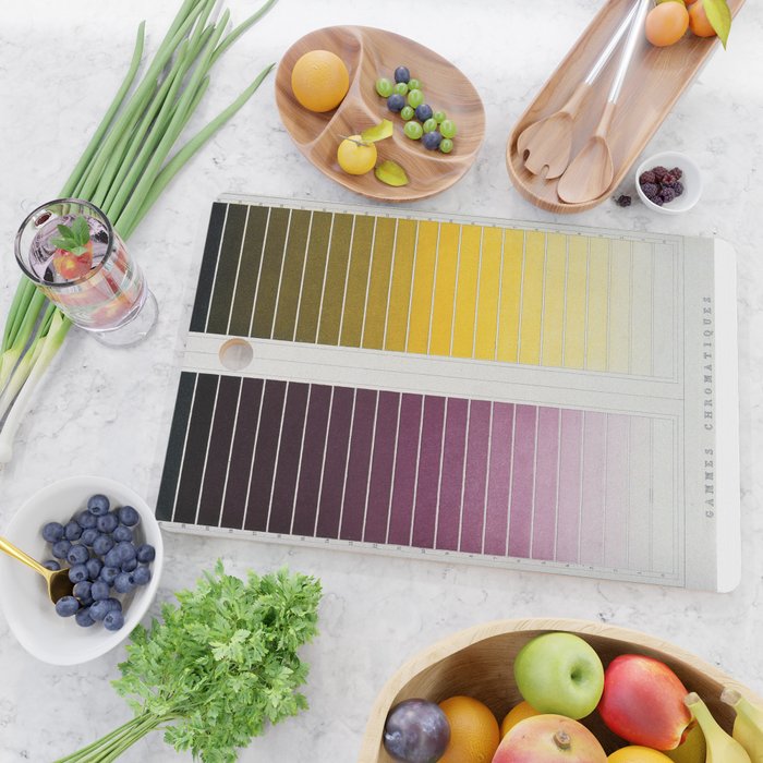 Color scale from violet to yellow ("Les phénomènes de la physique," 1868) Cutting Board Gallery Image 2