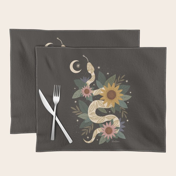 Year of the Snake - 2025 Calendar - Black Placemat Gallery Image 1