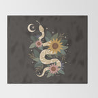 Year of the Snake - 2025 Calendar - Black Throw Blanket Gallery Image 2
