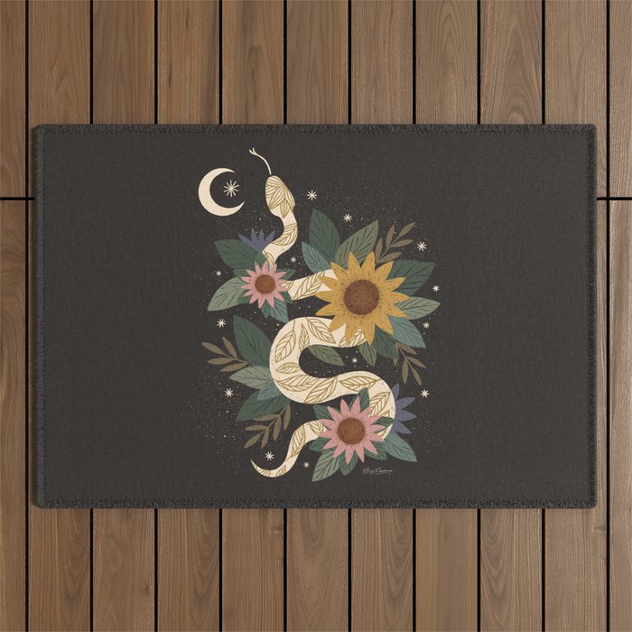 Year of the Snake - 2025 Calendar - Black Outdoor Rug Gallery Image 1