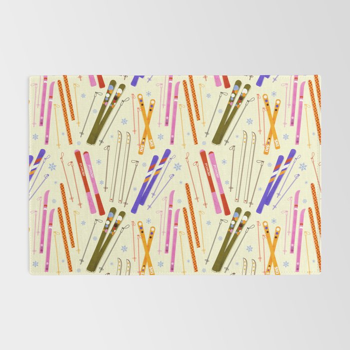 Colorful Winter Skiing Design Rug Gallery Image 2