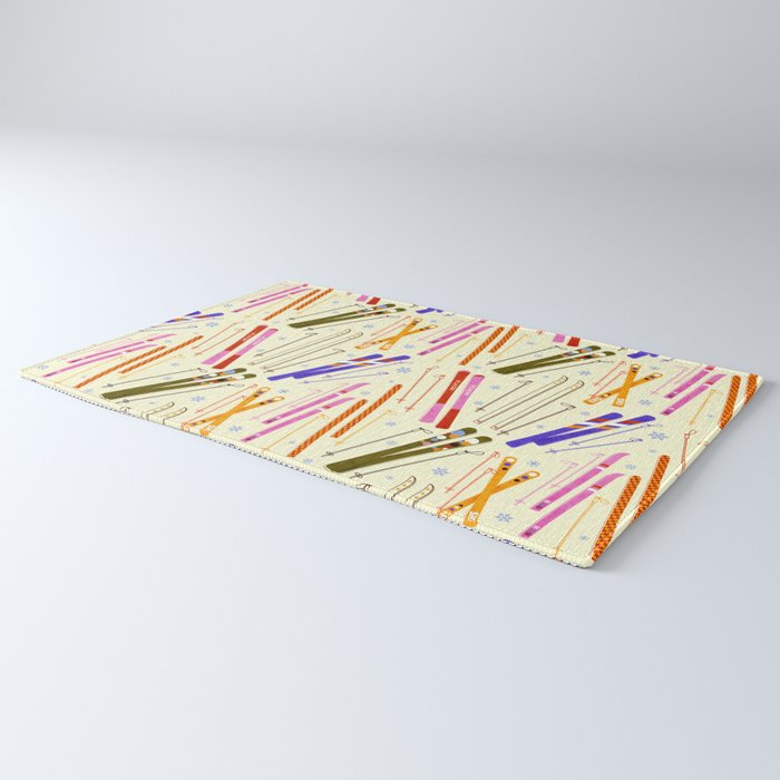 Colorful Winter Skiing Design Rug Gallery Image 3