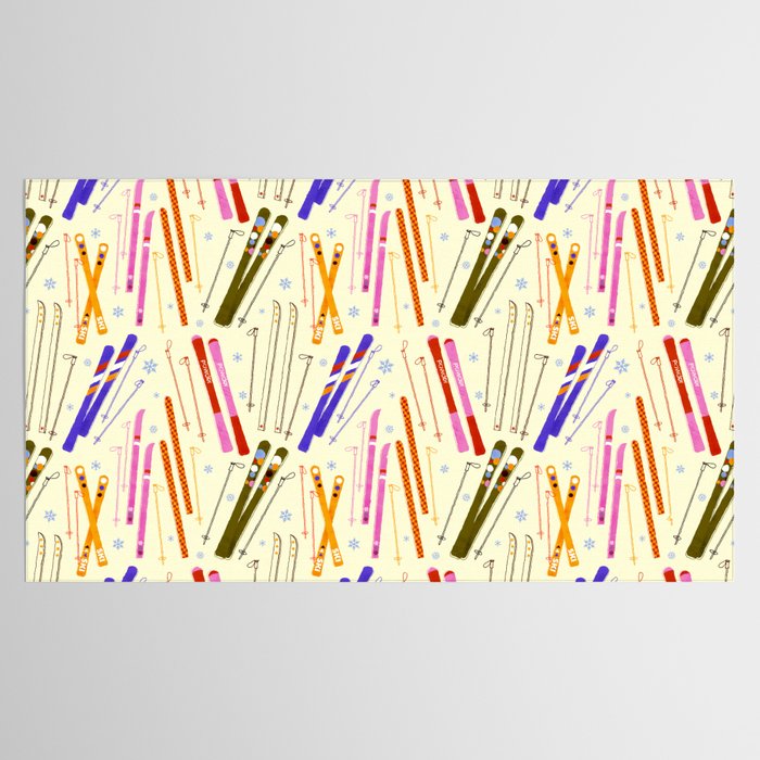 Colorful Winter Skiing Design Tablecloth Gallery Image 2